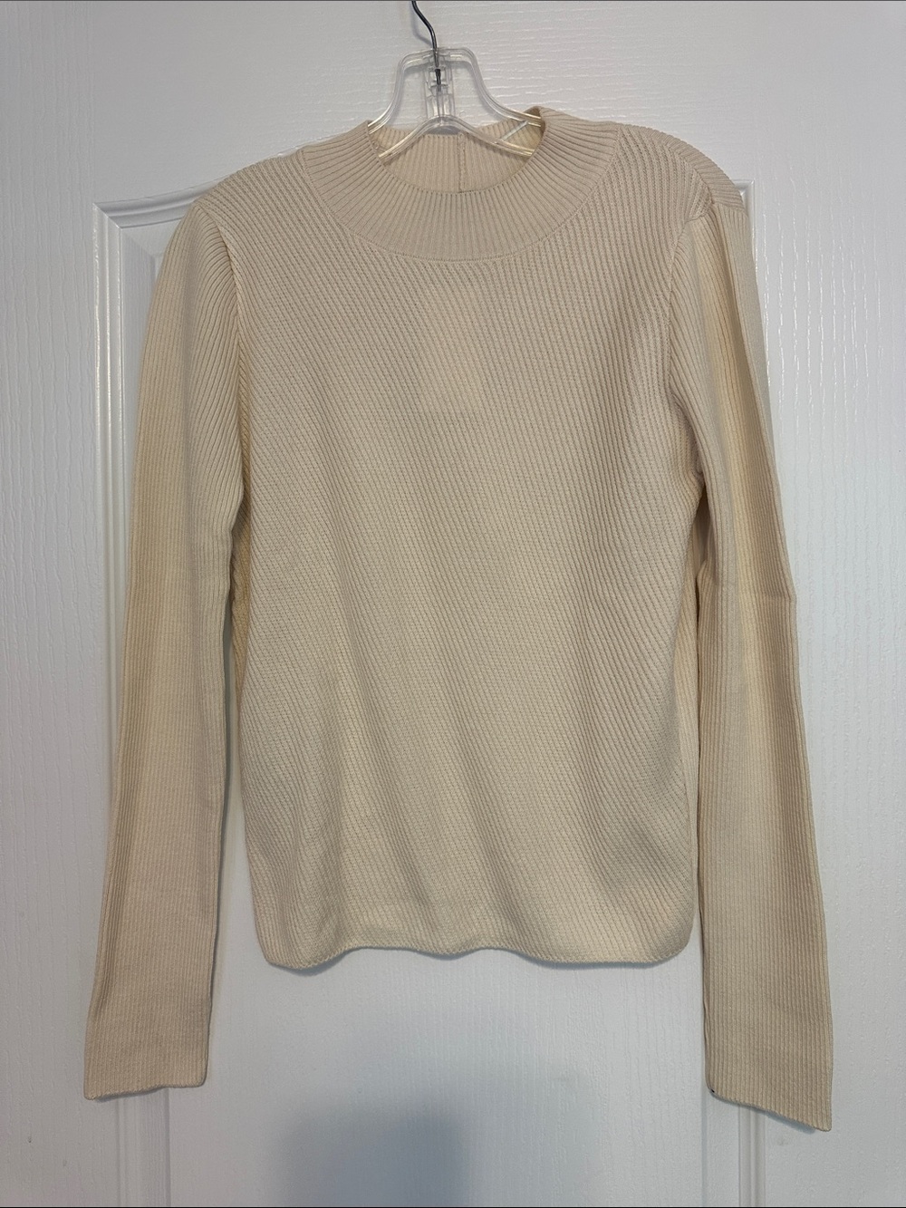Mango Cream Mockneck Sweater Size L
